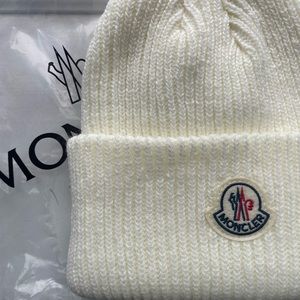 White / Cream Moncler Beanie
